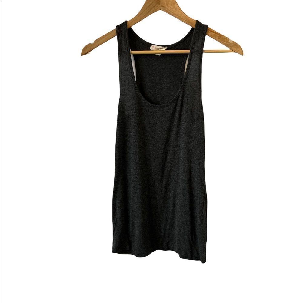 ZENANA OUTFITTERS Charcoal Grey T Back Racerback Stretch Basic Tank Top S